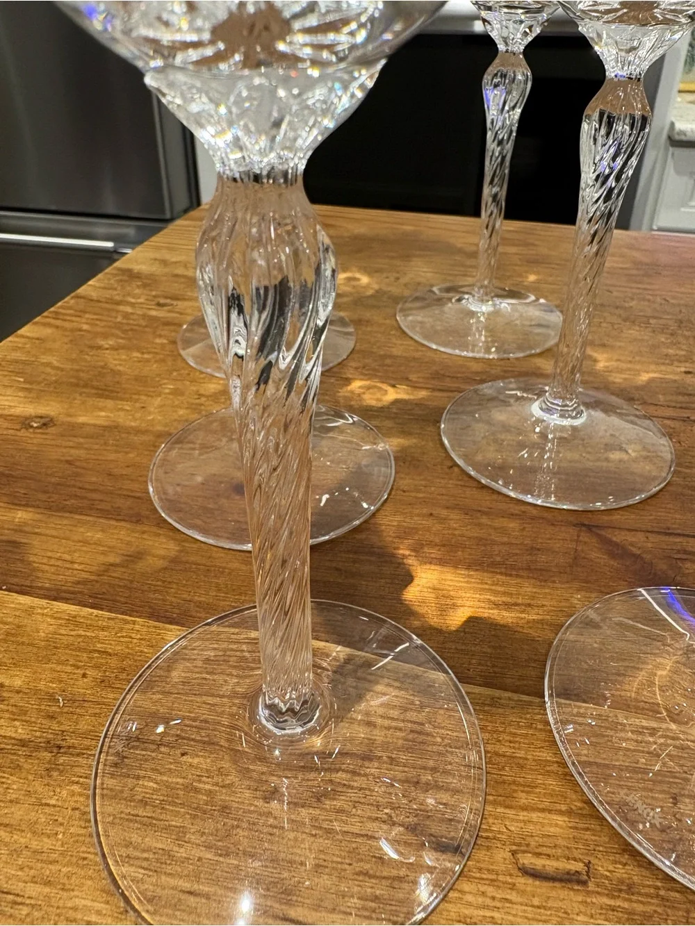 Elegant Gold-Rimmed Crystal Water Goblets Glasses - Lenox Monroe Set of 6
